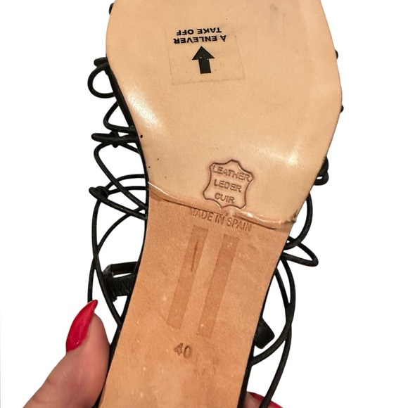 Miista Frida Strappy Sandals Block Heel Square Open Toe Black 40 - Picture 7 of 10